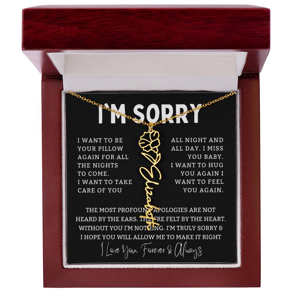 [Almost Sold Out] I'm Sorry Apologies By The Heart Flower Name Necklace