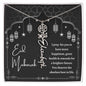 Black and White I Pray You Have More Happiness Eid Mubarak Flower Name Necklace