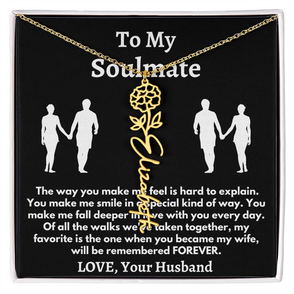 [ALMOST SOLD OUT] To My Soulmate - Love, Your Husband Flower Name Necklace