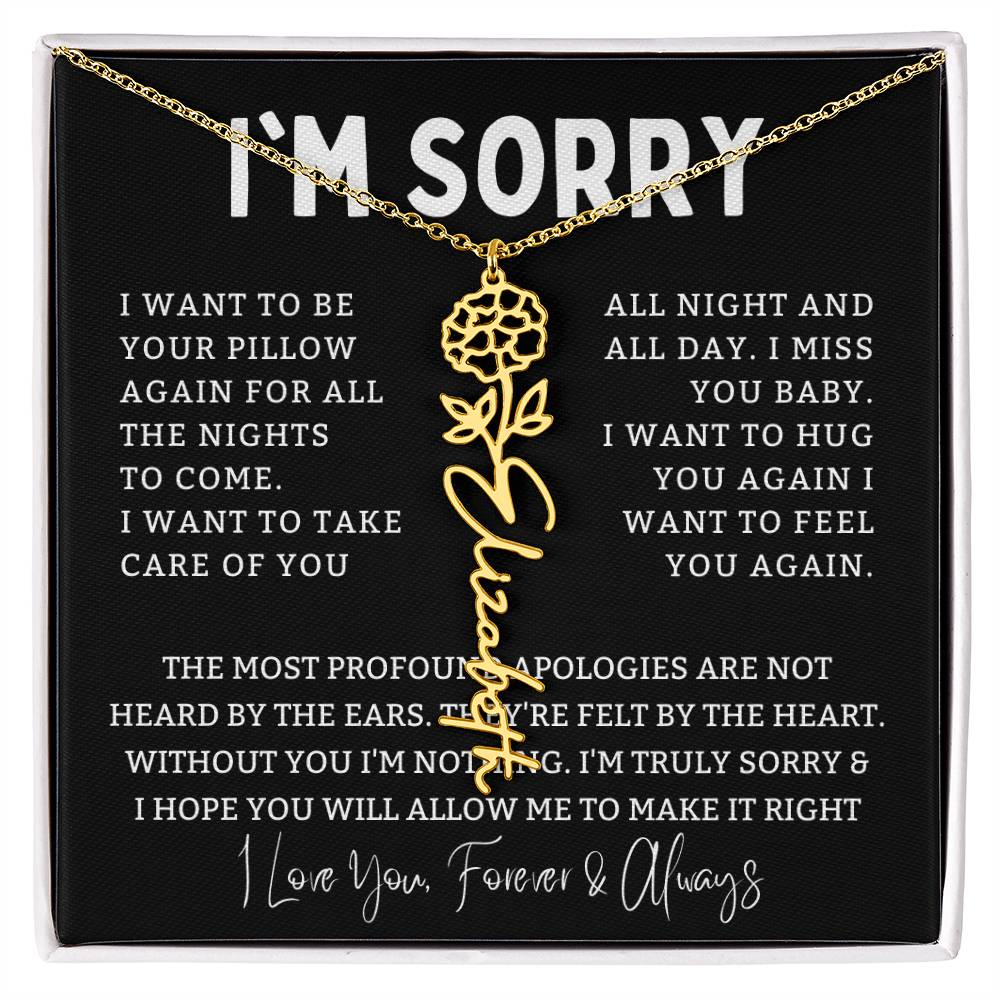 [Almost Sold Out] I'm Sorry Apologies By The Heart Flower Name Necklace