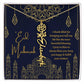[ALMOST SOLD OUT] EID MUBARAK BLUE AND GOLD I THANK ALLAH FOR BRINGING YOU INTO MY LIFE FLOWER NAME NECKLACE