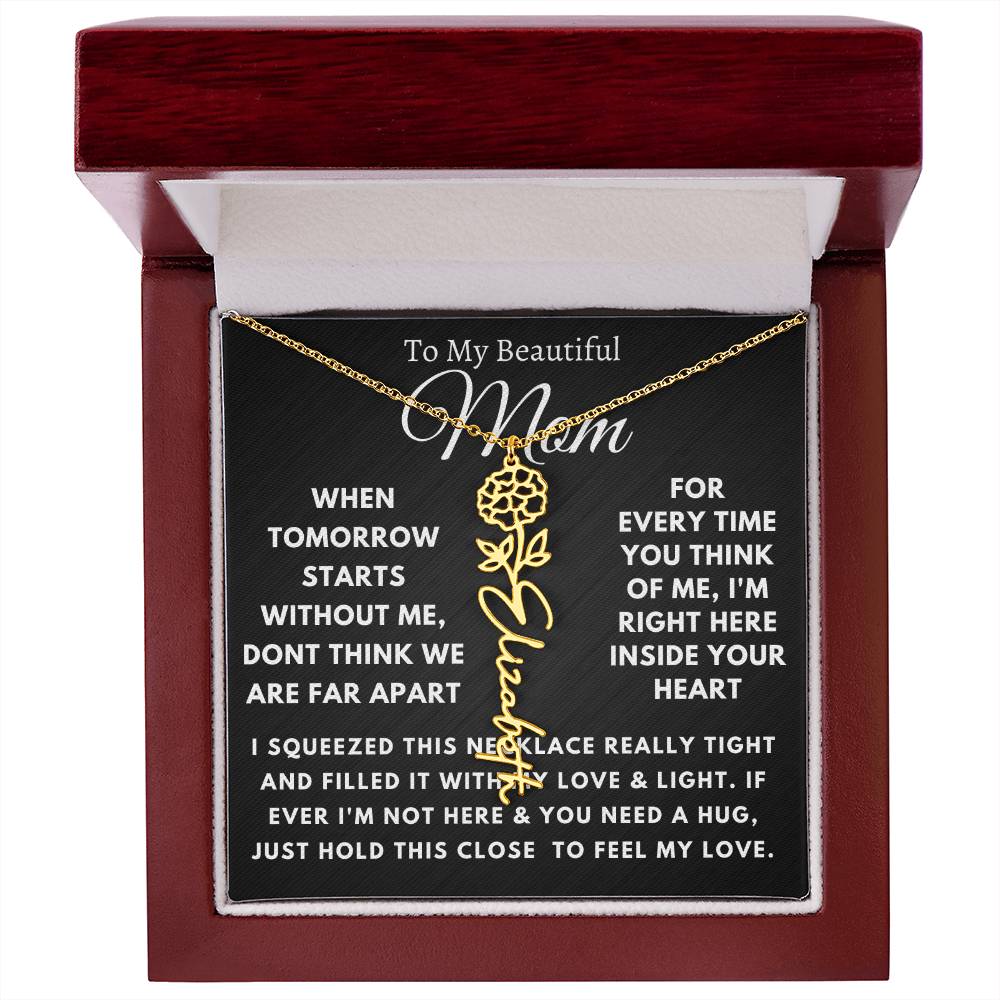[ALMOST SOLD OUT] To My Beautiful Mom Flower Name Necklace