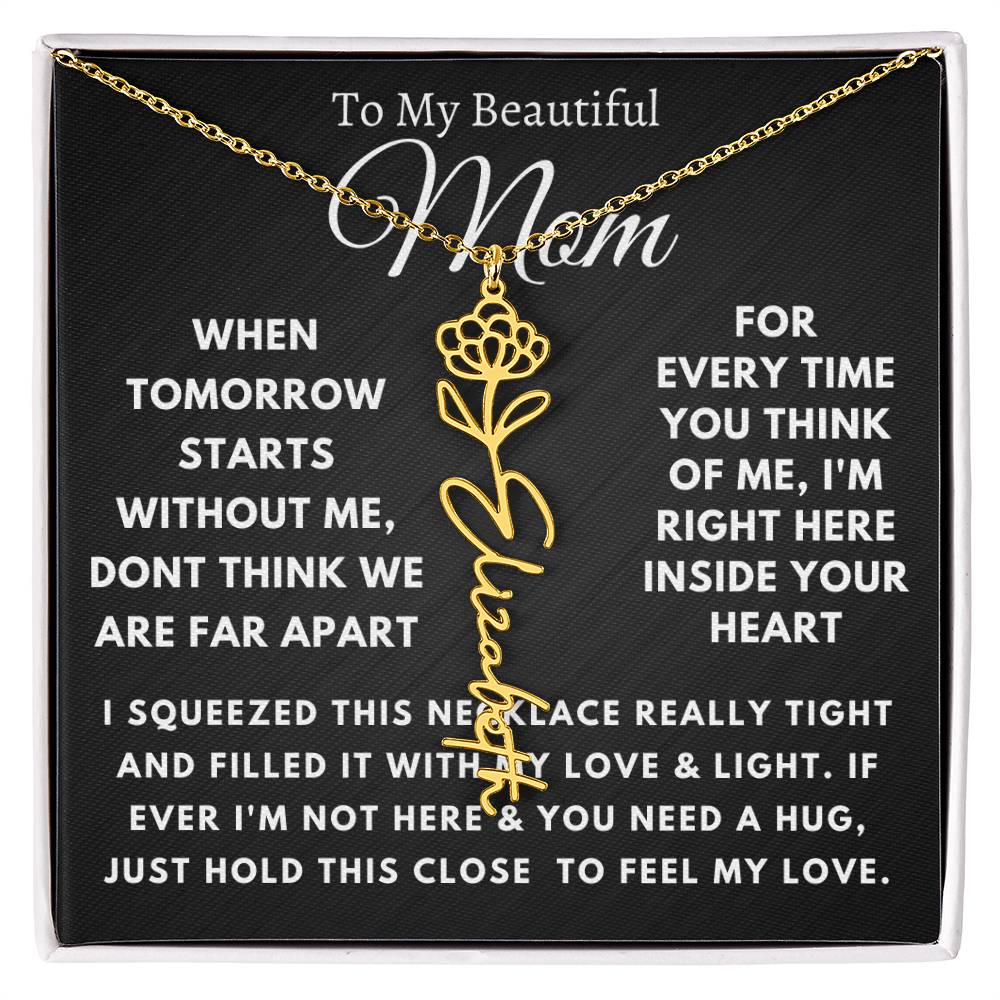 [ALMOST SOLD OUT] To My Beautiful Mom Flower Name Necklace