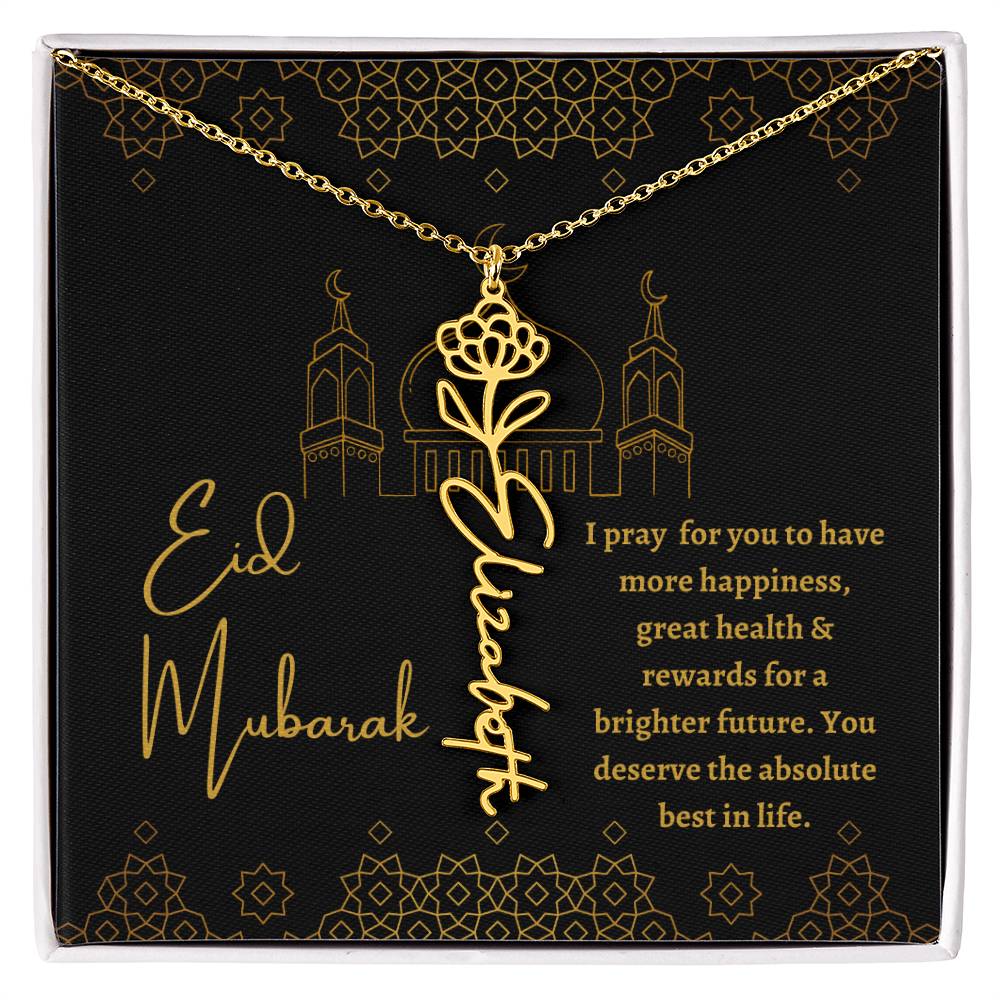 [ALMOST SOLD OUT] Black and Gold I Pray For You To Have All The Happiness Flower Name Necklace