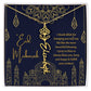 [ALMOST SOLD OUT] EID MUBARAK BLUE AND GOLD I THANK ALLAH FOR BRINGING YOU INTO MY LIFE FLOWER NAME NECKLACE