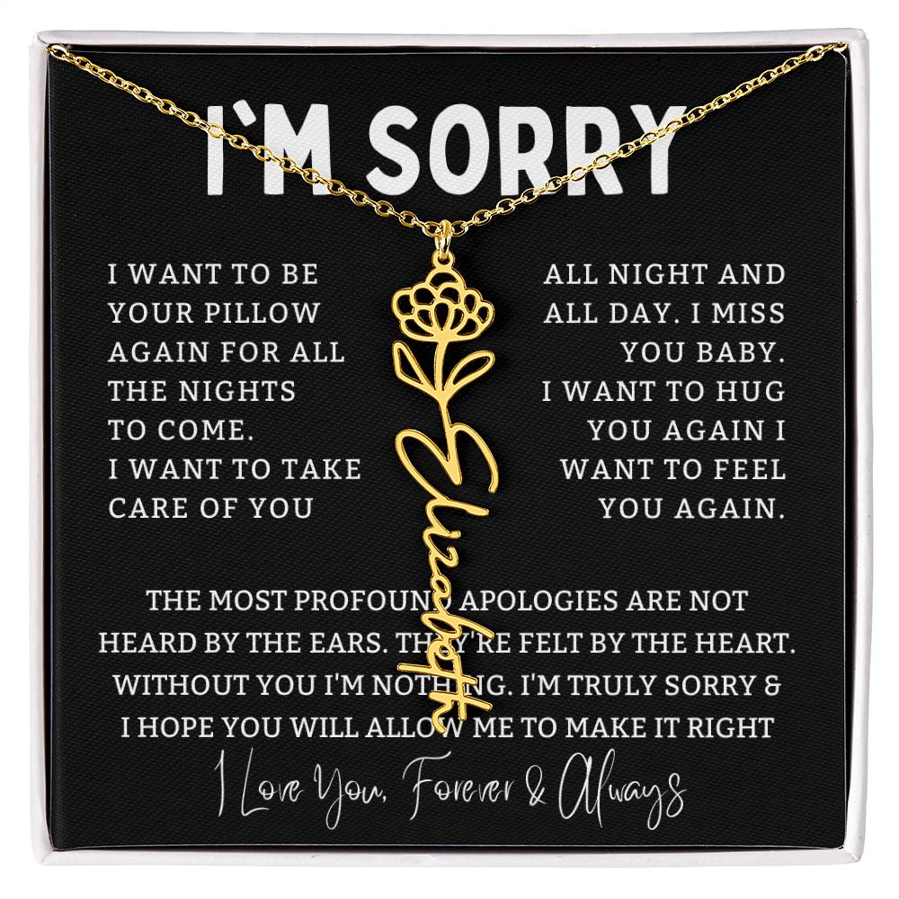 [Almost Sold Out] I'm Sorry Apologies By The Heart Flower Name Necklace