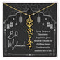 Black and White I Pray You Have More Happiness Eid Mubarak Flower Name Necklace
