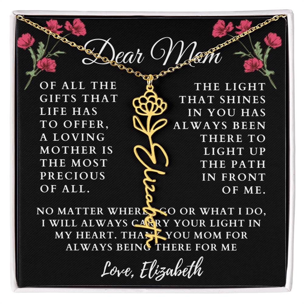 [Almost Sold Out] Floral Dear Mom Flower Name Necklace