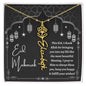 I Thank Allah for Bringing You Into My Life Eid Mubarak Black and White Lanterns Flower Name Necklace
