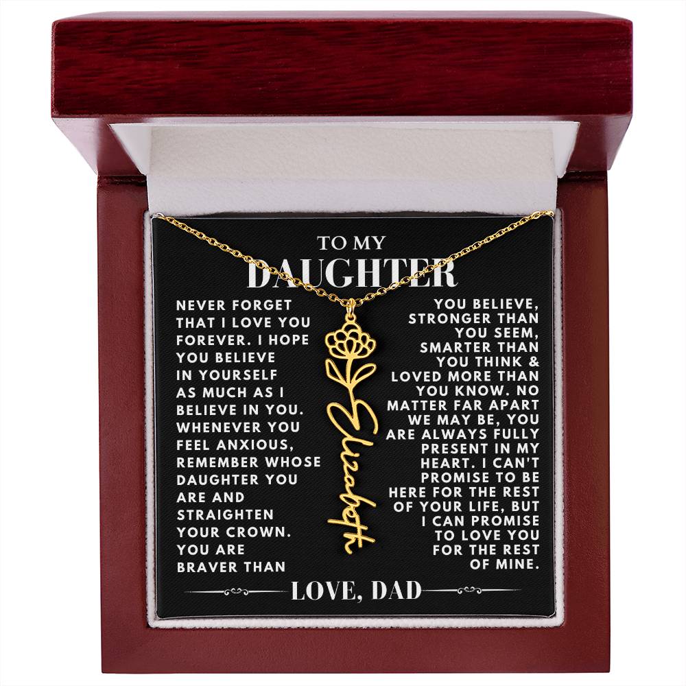 [ALMOST SOLD OUT] To My Daughter Never Forget Flower Name Necklace