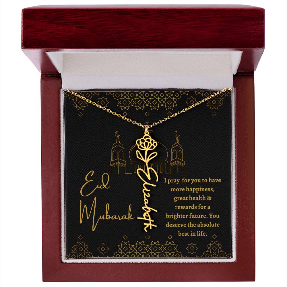 [ALMOST SOLD OUT] Black and Gold I Pray For You To Have All The Happiness Flower Name Necklace