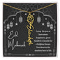 Black and White I Pray You Have More Happiness Eid Mubarak Flower Name Necklace