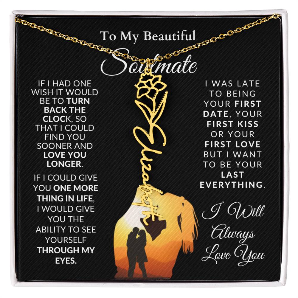 [ALMOST SOLD OUT] To My Beautiful Soulmate Flower Name Necklace