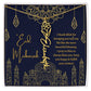[ALMOST SOLD OUT] EID MUBARAK BLUE AND GOLD I THANK ALLAH FOR BRINGING YOU INTO MY LIFE FLOWER NAME NECKLACE