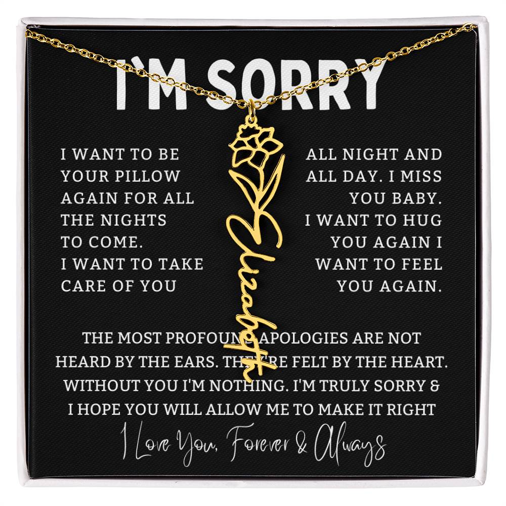 [Almost Sold Out] I'm Sorry Apologies By The Heart Flower Name Necklace
