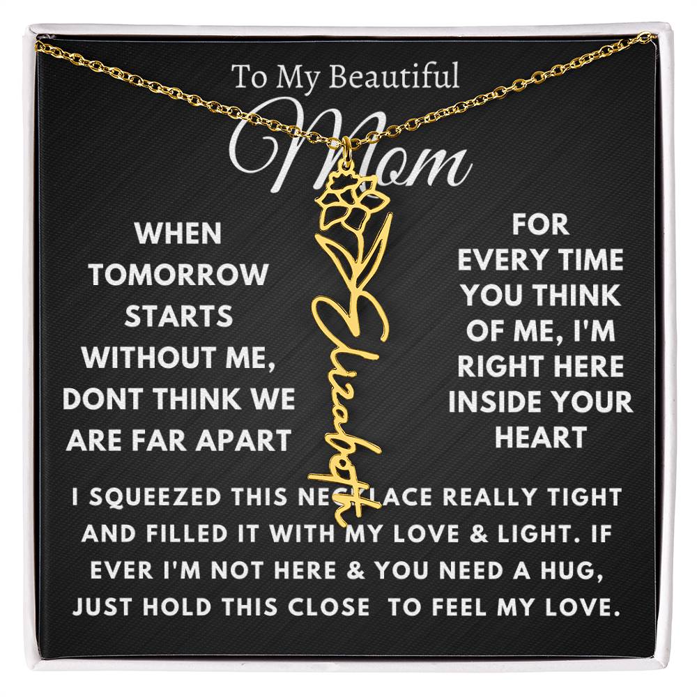 [ALMOST SOLD OUT] To My Beautiful Mom Flower Name Necklace