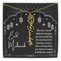 I Thank Allah for Bringing You Into My Life Eid Mubarak Black and White Lanterns Flower Name Necklace