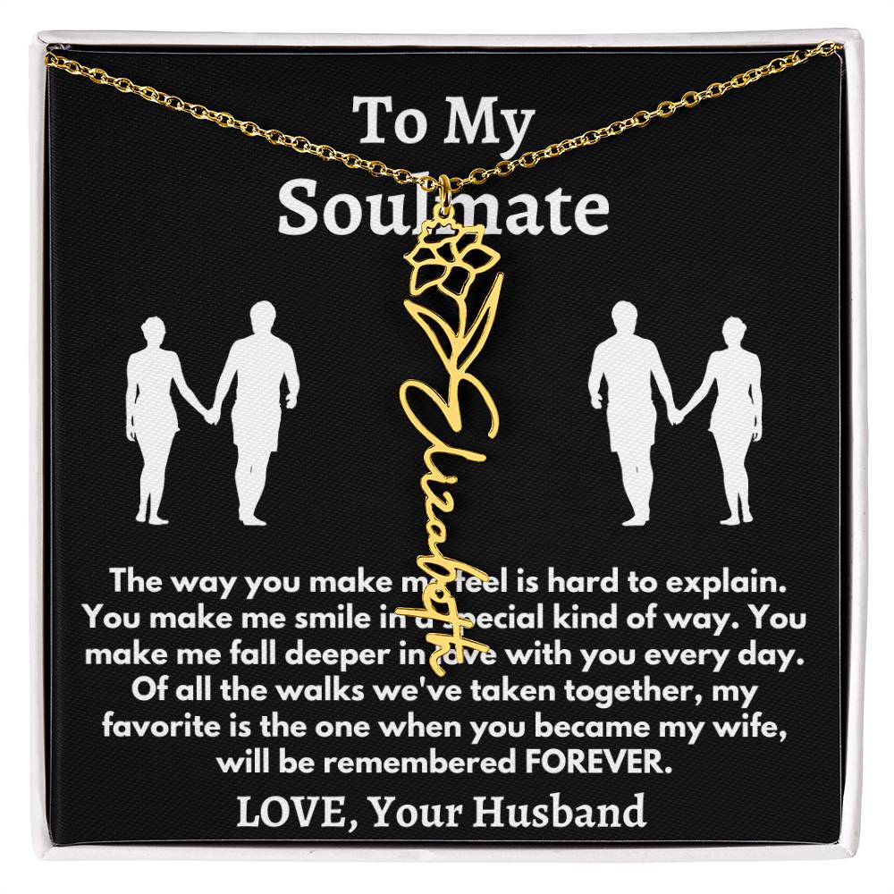 [ALMOST SOLD OUT] To My Soulmate - Love, Your Husband Flower Name Necklace