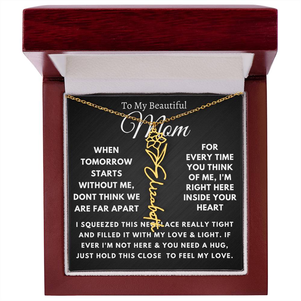 [ALMOST SOLD OUT] To My Beautiful Mom Flower Name Necklace