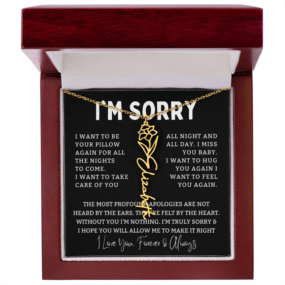 [Almost Sold Out] I'm Sorry Apologies By The Heart Flower Name Necklace
