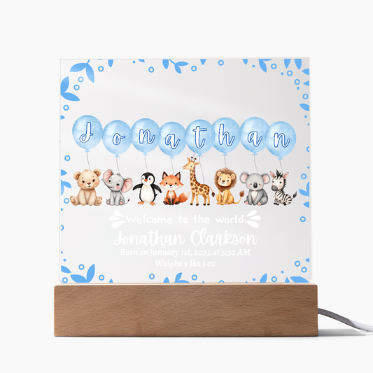 Welcome To The World Baby Boy Balloon Plaque