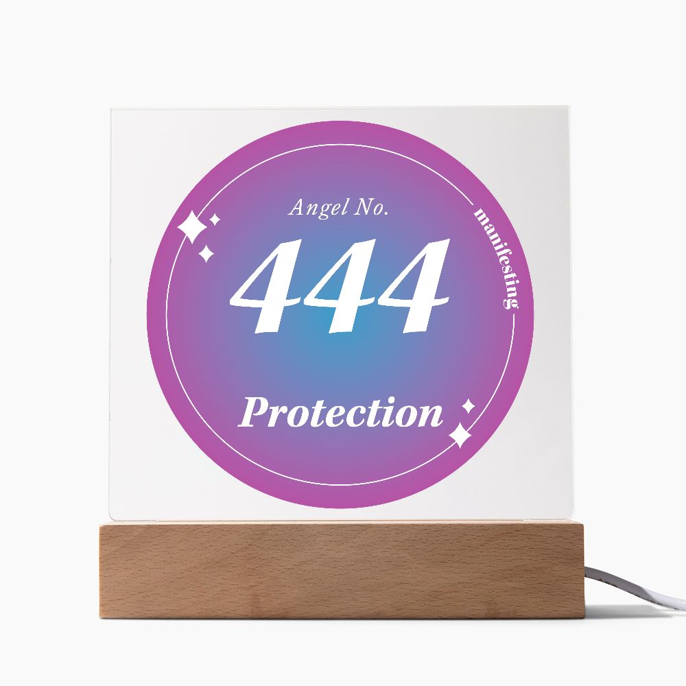 Almost Sold Out - Angel Number 444 with Aura Color - Acrylic Plaque with Stand