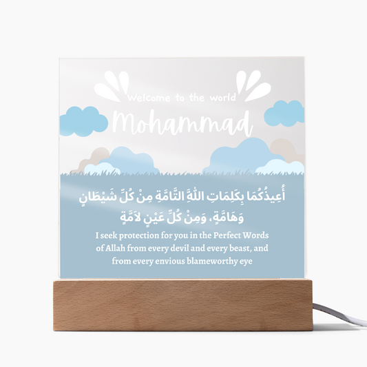 Welcome To The World Baby Boy Dua Plaque