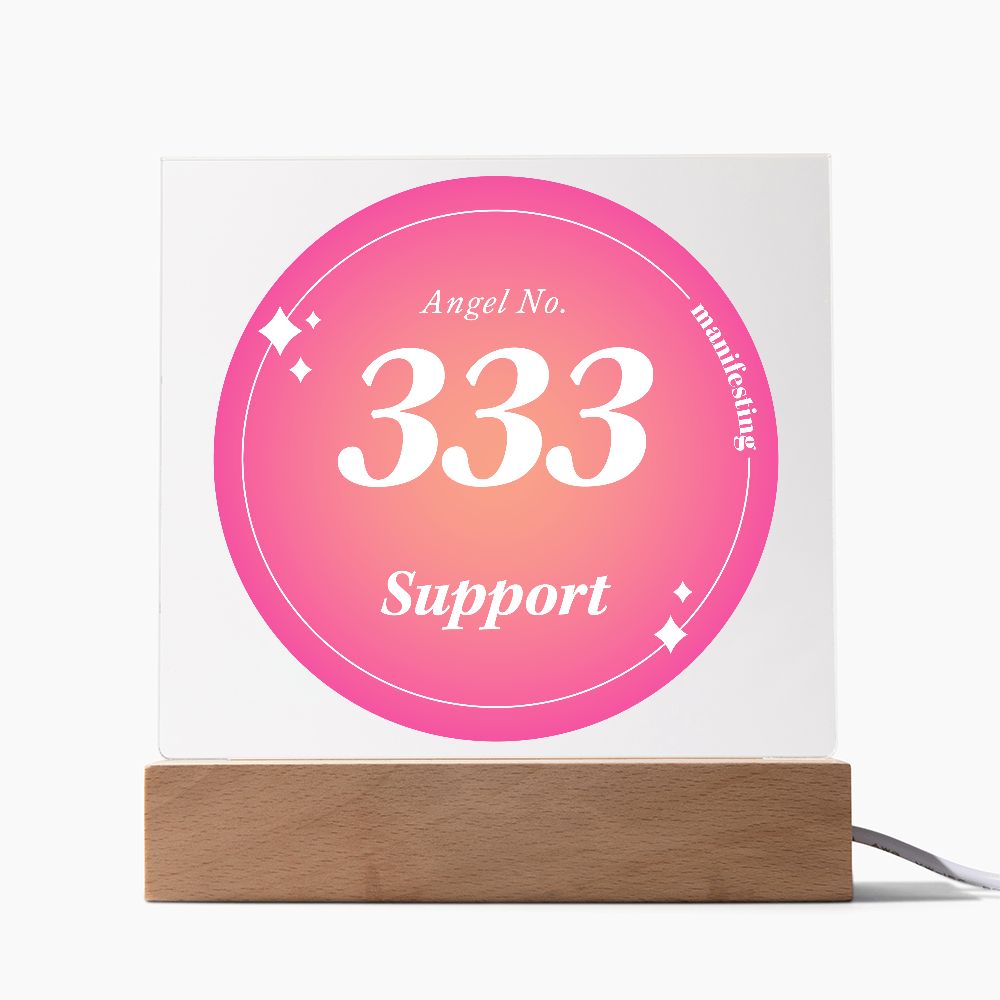 Almost Sold Out - Angel Number 333 with Aura Color - Acrylic Plaque with Stand