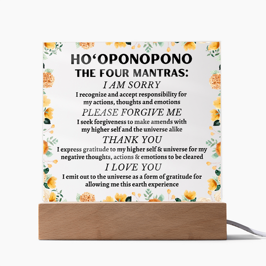 Ho'oponopono Floral Plaque