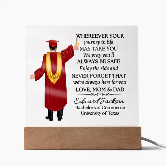 Male Graduation Printed Square Acrylic Plaque