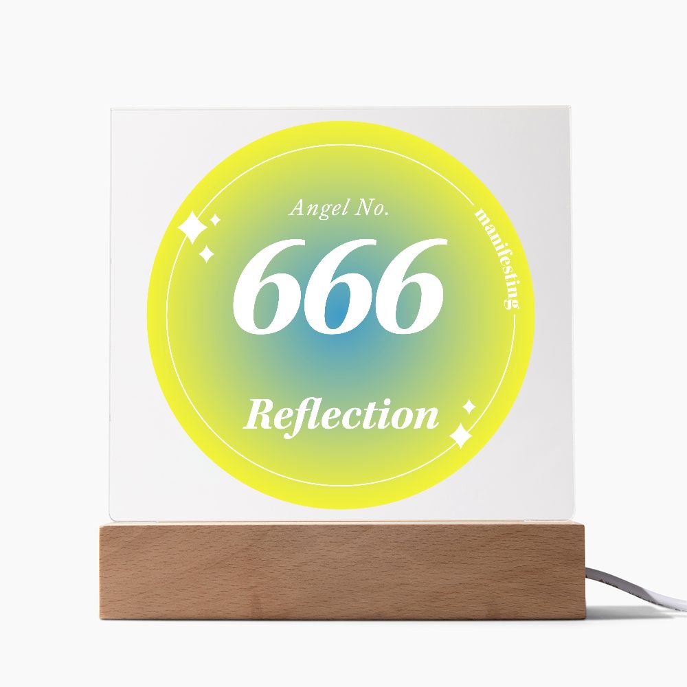 Almost Sold Out - Angel Number 666 with Aura Color - Acrylic Plaque with Stand