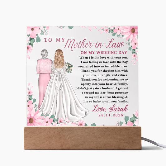 Mother In Law Wedding Printed Square Acrylic Plaque