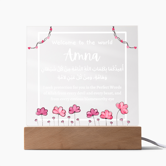 Welcome To The World Baby Girl Dua Plaque