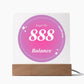 Almost Sold Out - Angel Number 888 with Aura Color - Acrylic Plaque with Stand