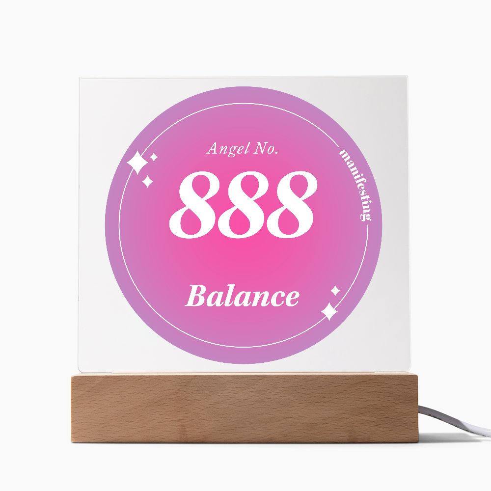 Almost Sold Out - Angel Number 888 with Aura Color - Acrylic Plaque with Stand
