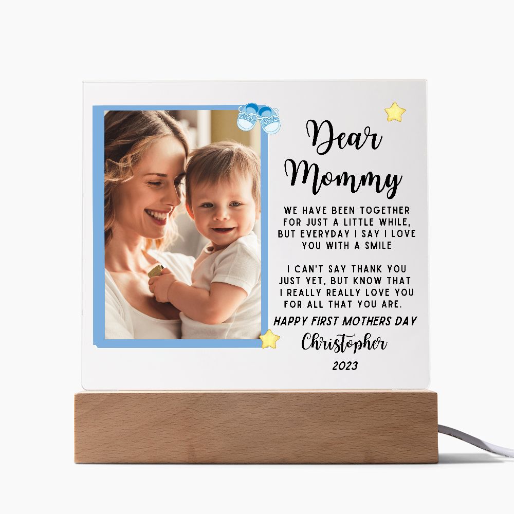 [Almost Sold Out] Dear Mommy - Baby Boy - Personalized Acrylic Plaque with Stand