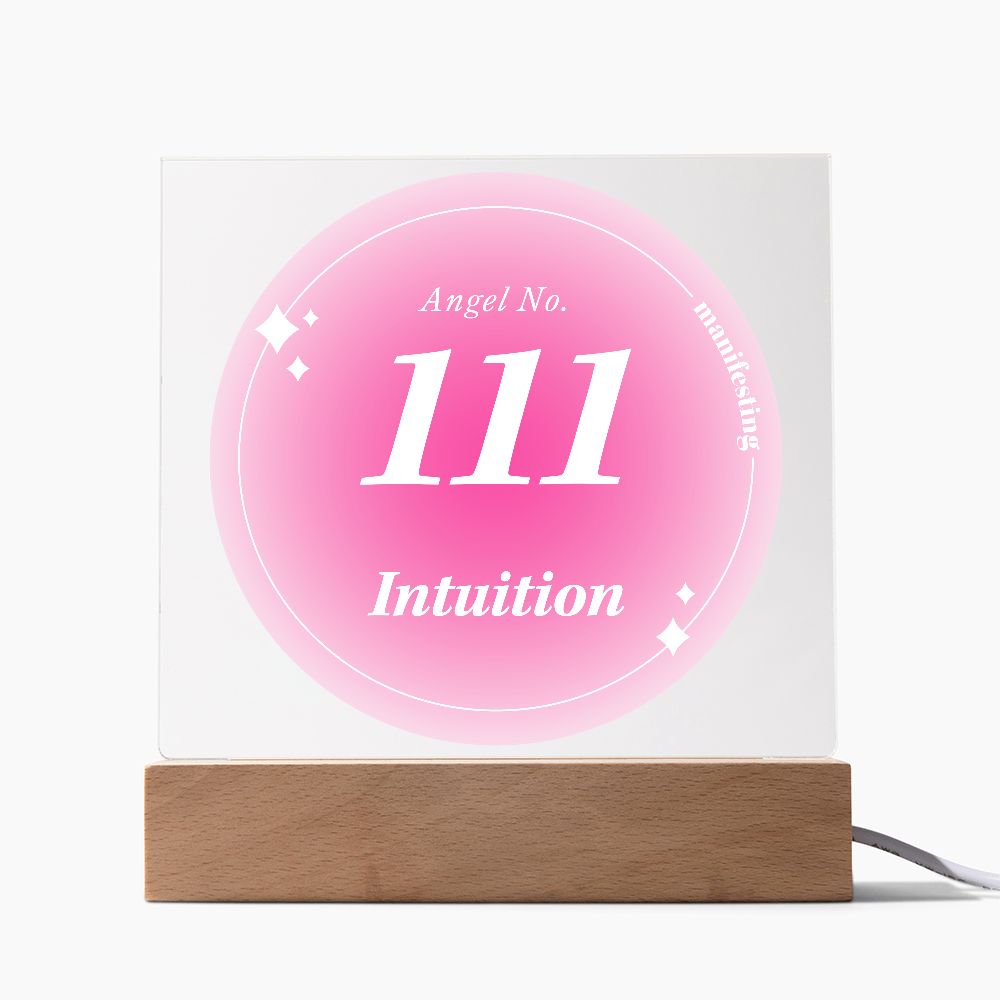 Almost Sold Out - Angel Number 111 with Aura Color - Acrylic Plaque with Stand
