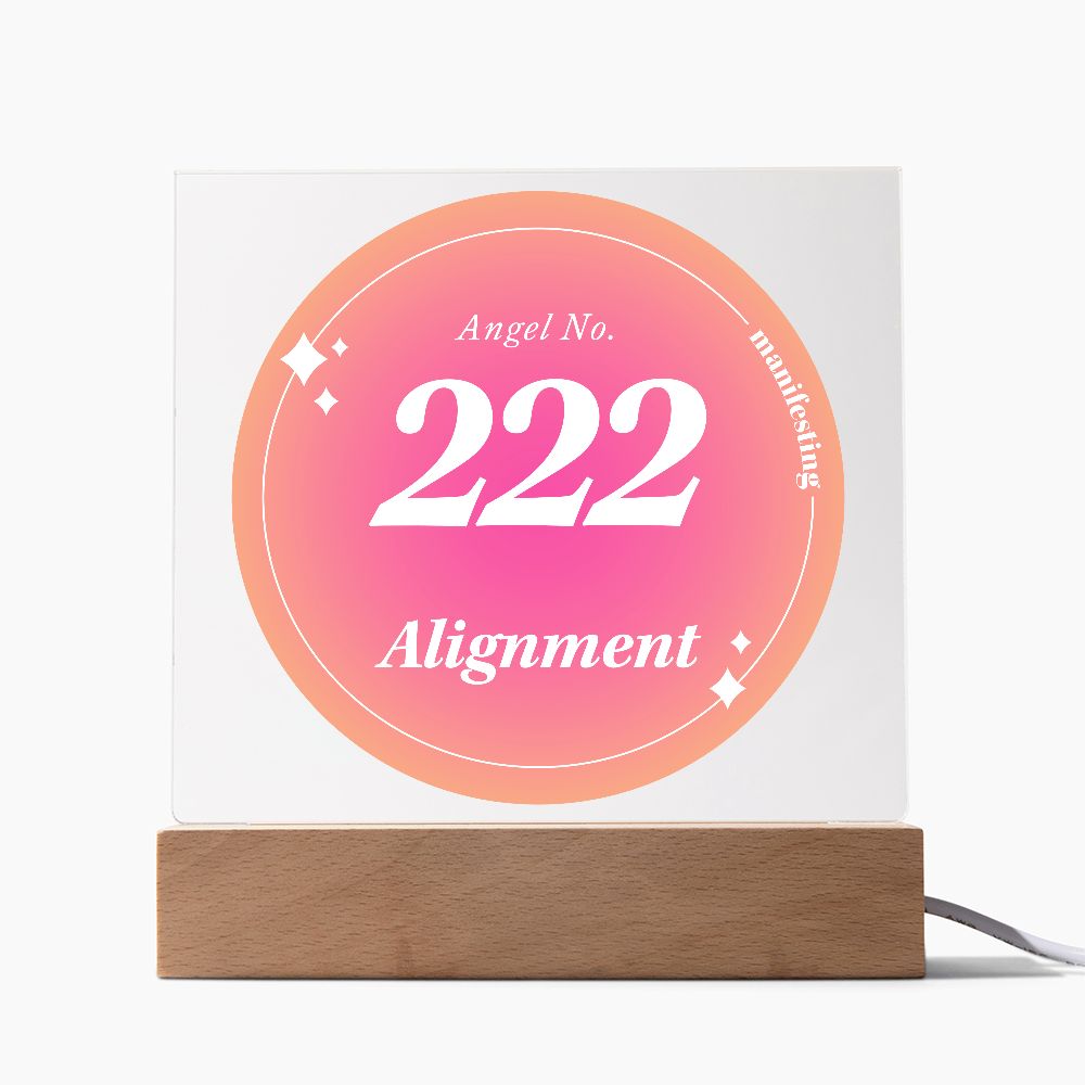 Almost Sold Out - Angel Number 222 with Aura Color - Acrylic Plaque with Stand