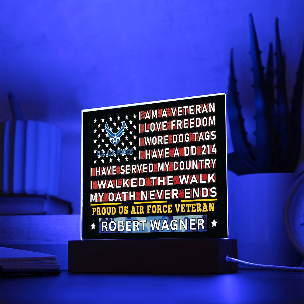 Almost Sold Out - Proud US Air Force Veteran - Acrylic Plaque With Stand