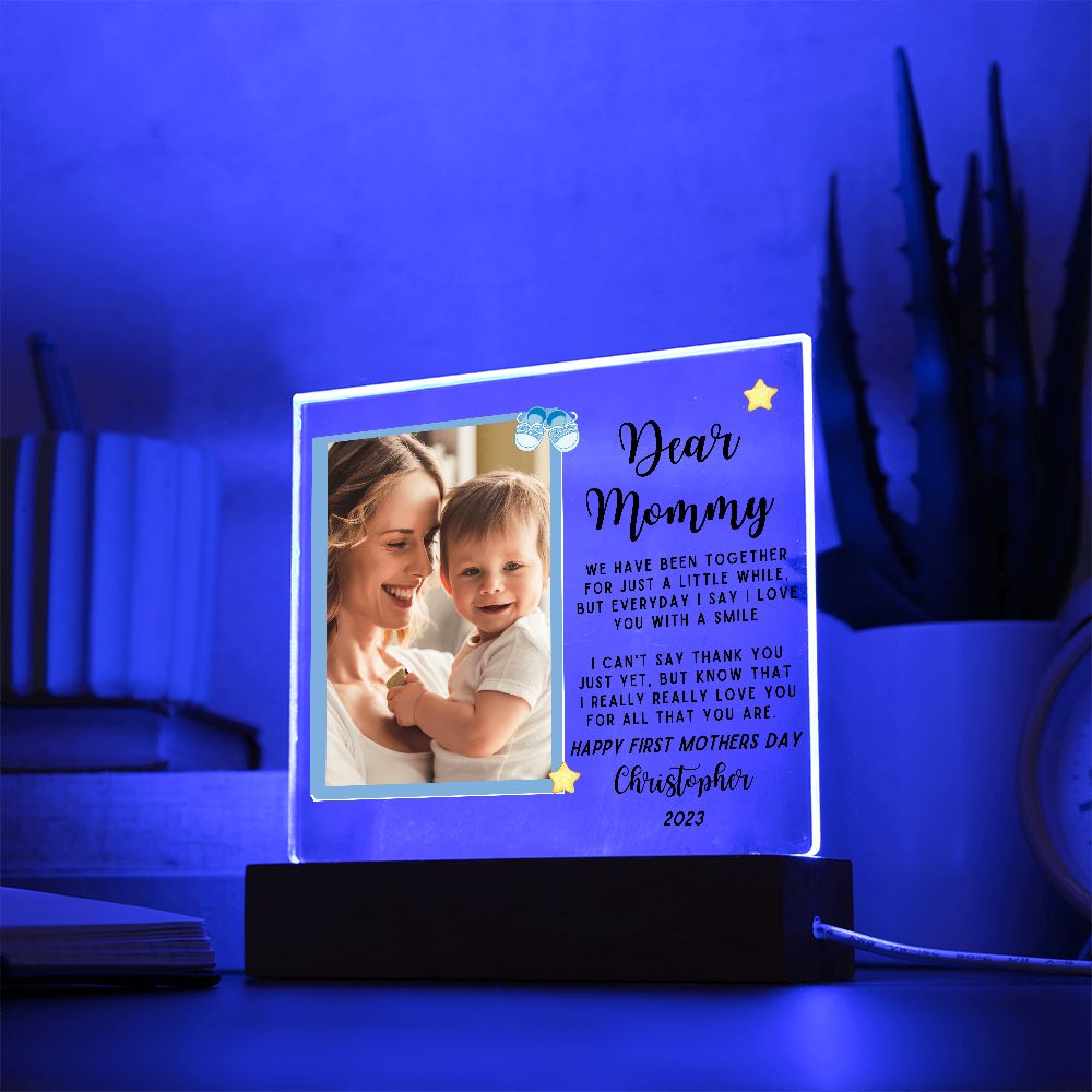 [Almost Sold Out] Dear Mommy - Baby Boy - Personalized Acrylic Plaque with Stand