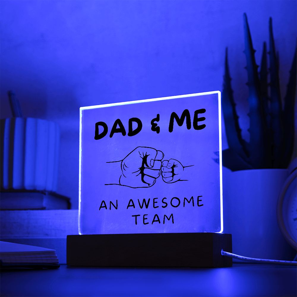 Almost Sold Out - Dad & Me An Awesome Team - Acrylic Plaque With Stand