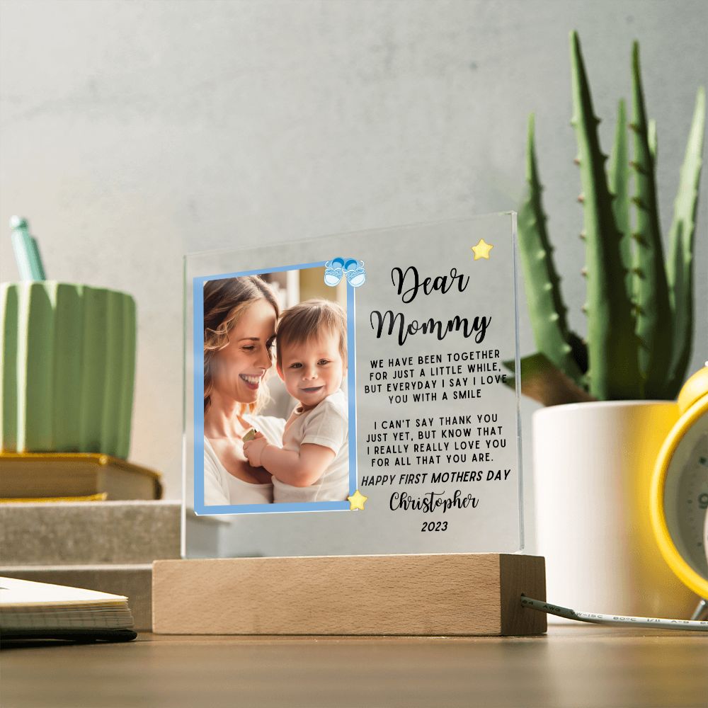[Almost Sold Out] Dear Mommy - Baby Boy - Personalized Acrylic Plaque with Stand