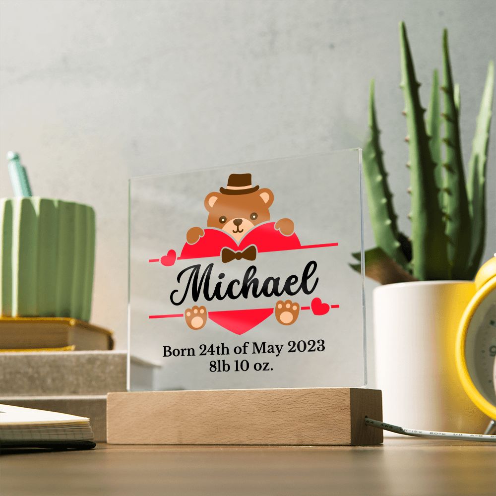 [Almost Sold Out] Personalized New Born Announcement Acrylic Plaque