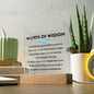 [Almost Sold Out] Blue Hearts Words of Wisdom - Acrylic Square Plaque