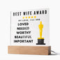 [Almost Sold Out] Best Wife Award - You Are Loved, Needed, Worthy, Beautiful & Important - Acrylic Plaque with Stand
