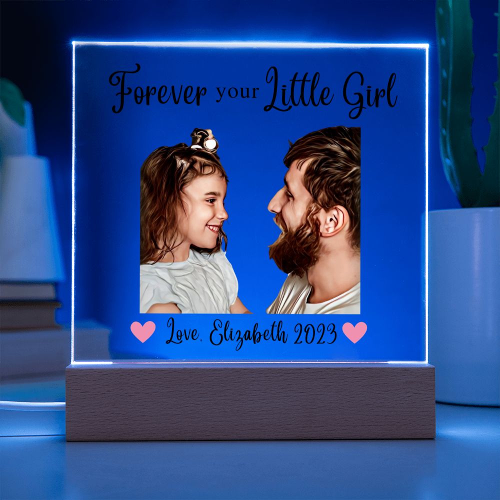 [Almost Sold Out] Personalized Forever Your Little Girl - Customized Little Girl and Dad Acrylic Plaque