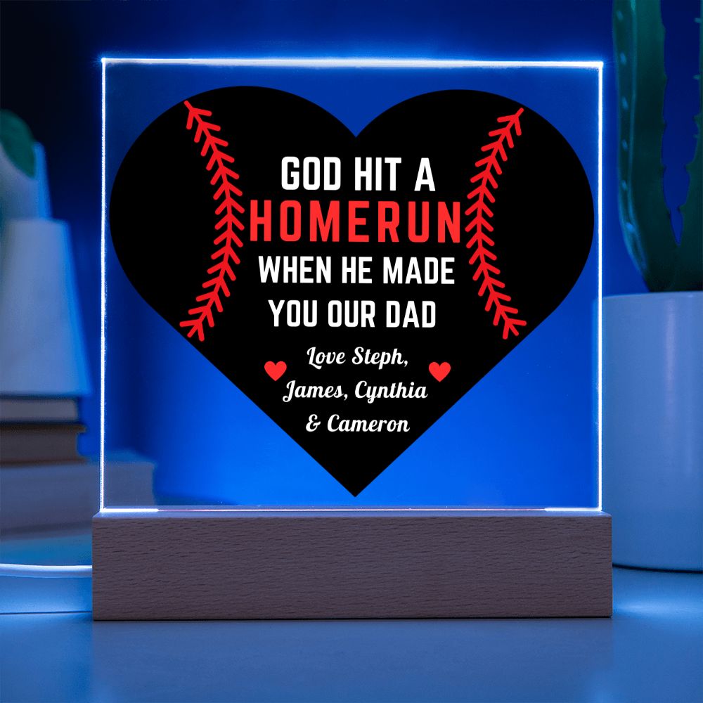 [Almost Sold Out] Personalized Baseball Father's Acrylic Plaque