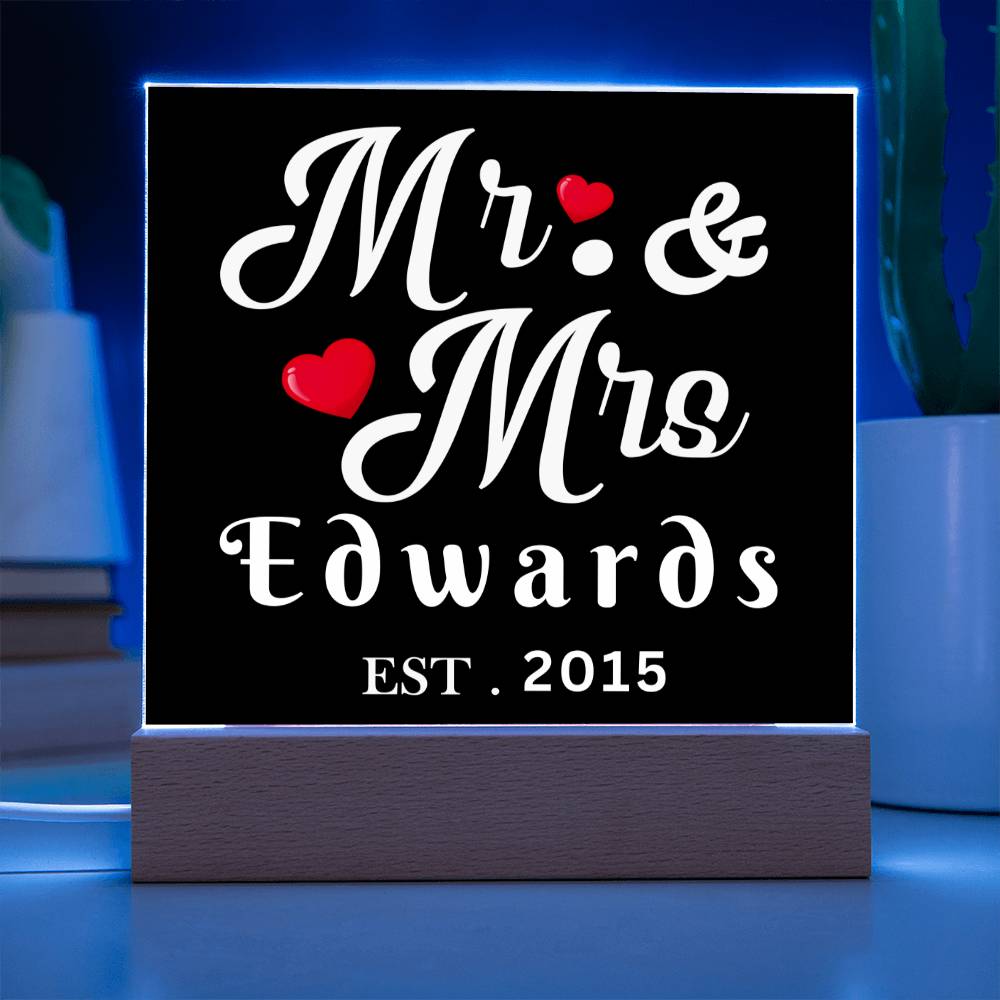 Almost Sold Out - Mr. & Mrs. - Acrylic Plaque With Stand