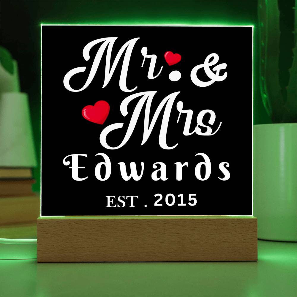 Almost Sold Out - Mr. & Mrs. - Acrylic Plaque With Stand