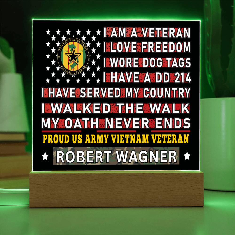 Almost Sold Out - Proud US Air Army Vietnam Veteran - Acrylic Plaque With Stand